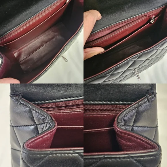 Chanel Black Quilted Leather Shoulder Bag Silver Hardware​Authentic Vintage Chan - Picture 11 of 12